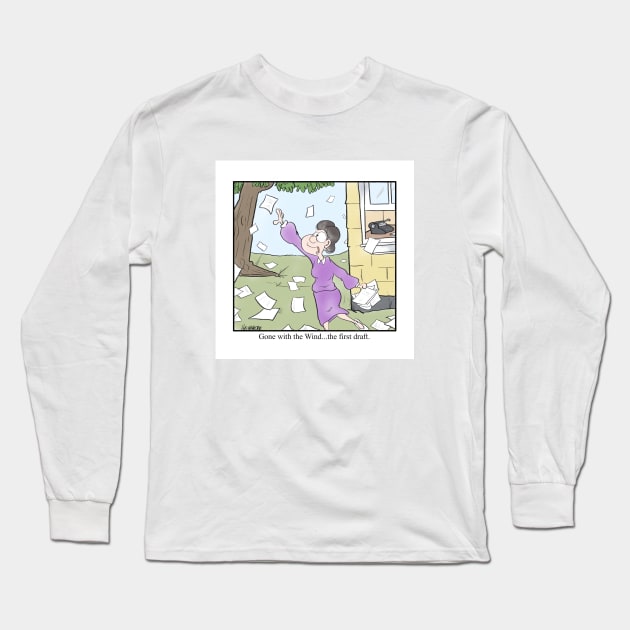 Gone with the Wind…the first draft. Long Sleeve T-Shirt by Plan 9 Cartoons